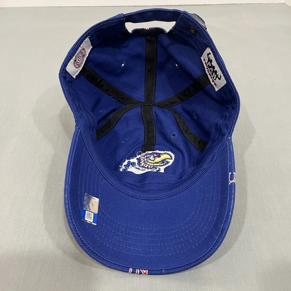 Kansas Jayhawks Hat Cap Blue Adjustable Strap Baseball Embroidered KU Logo